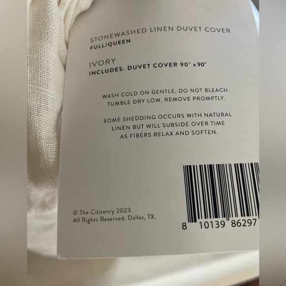 🆕The Citizenry Stonewashed
Linen Duvet Cover QUEEN
Ivory NWT - Picture 6 of 7